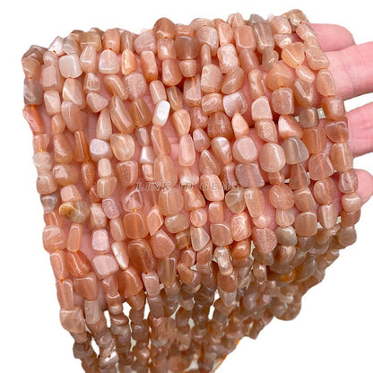 6-8Mm sun stone with shaped beads loose beads