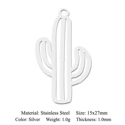 5 pcs/pack, mushroom flower titanium steel pendant.