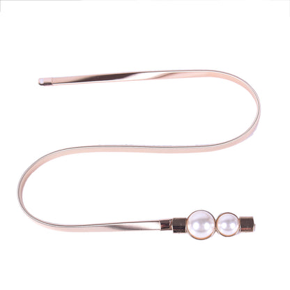 Pearl double buckle waist chain