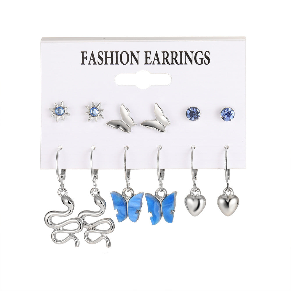 Snake & Butterfly Earring Set
