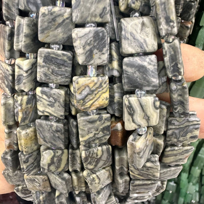 Contas de cristal em formato quadrado, contas soltas 