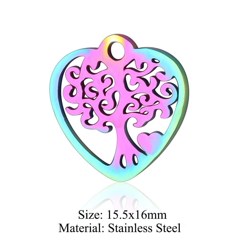 5 pcs/coated colorful dream catcher titanium steel pendant