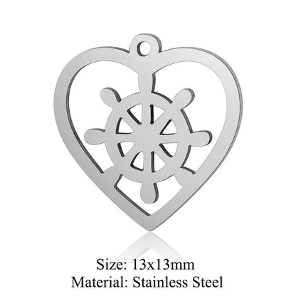 5 pcs/bag peach heart love titanium steel pendant accessories