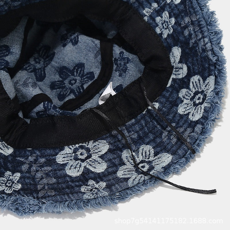 Chic Denim Flower Hat
