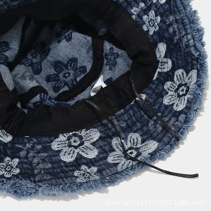 Chic Denim Flower Hat