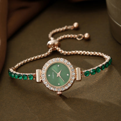 Bracelet Watch Peacock Water Drop Women's Jewelry Set