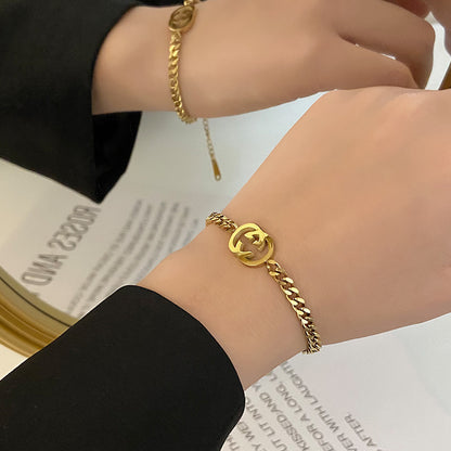 Pulseira de aço titânio de alta qualidade - estilo euro-americano luxuoso 