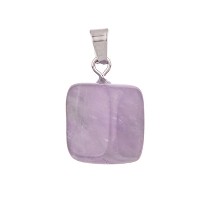 Crystal amorphous semi-precious stone cube pendant