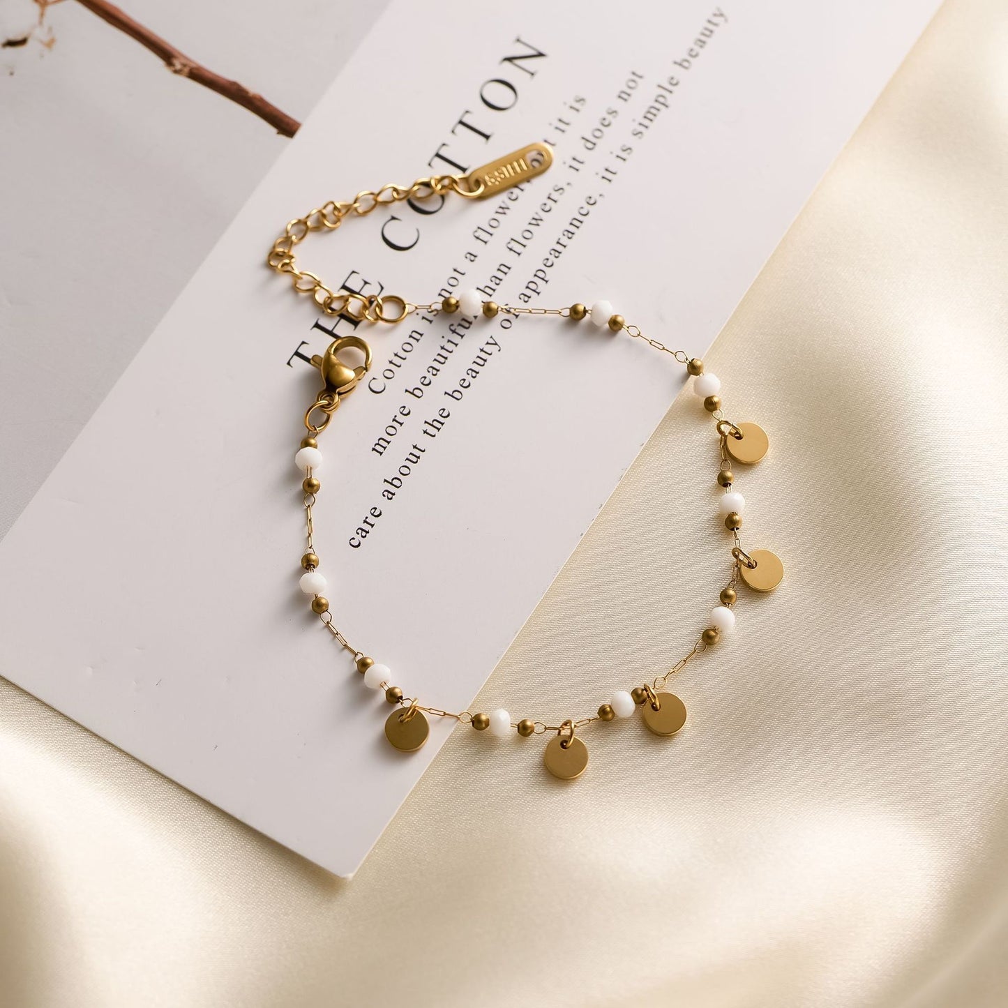 Women's Titanium Steel Natural Stone Necklace & Geometric Zircon Bracelet Set