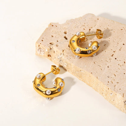 Hammered Zirconia Earrings