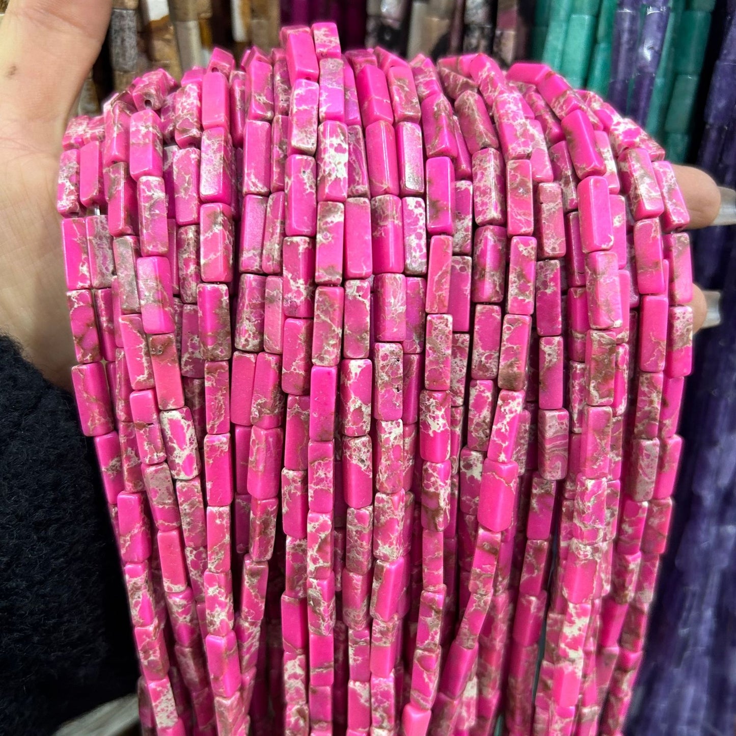 4*13mm long crystal agate cube special shaped beads