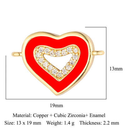 Bead butterfly copper zircon double hole accessories family pendant