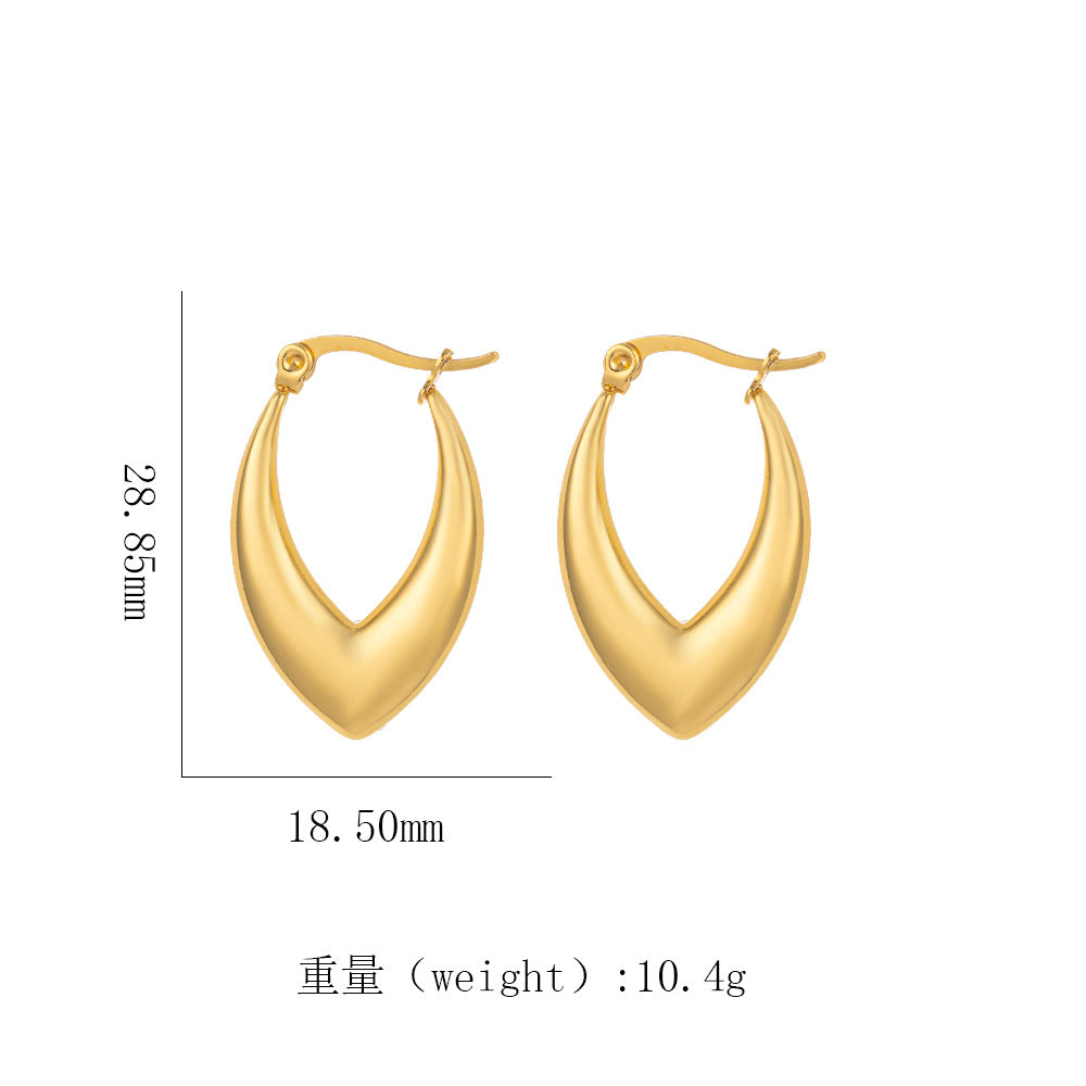 18K Gold Titanium Steel Geometric Earrings