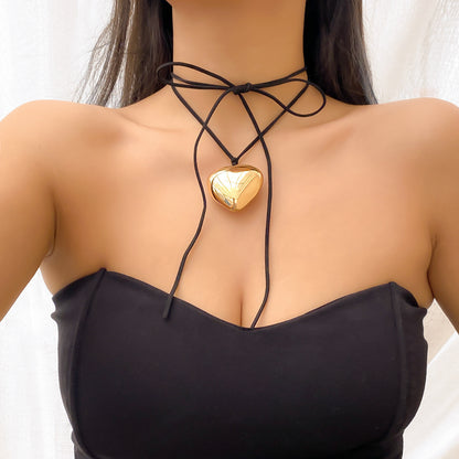 Adjustable wax thread big love pendant necklace