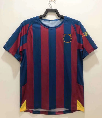 05-06 Barça Local UCL 30 Messi 10 Ronaldinho Camiseta 