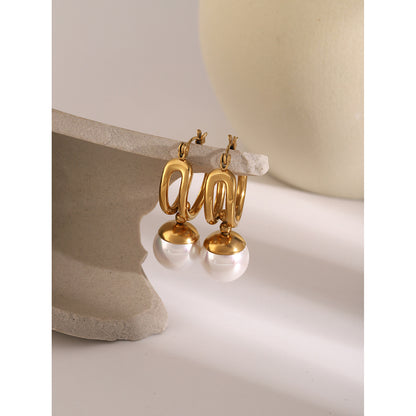 Round Plastic Pearl Earrings