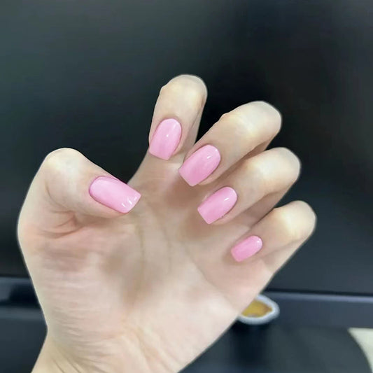 Sweet Pink Square Nails