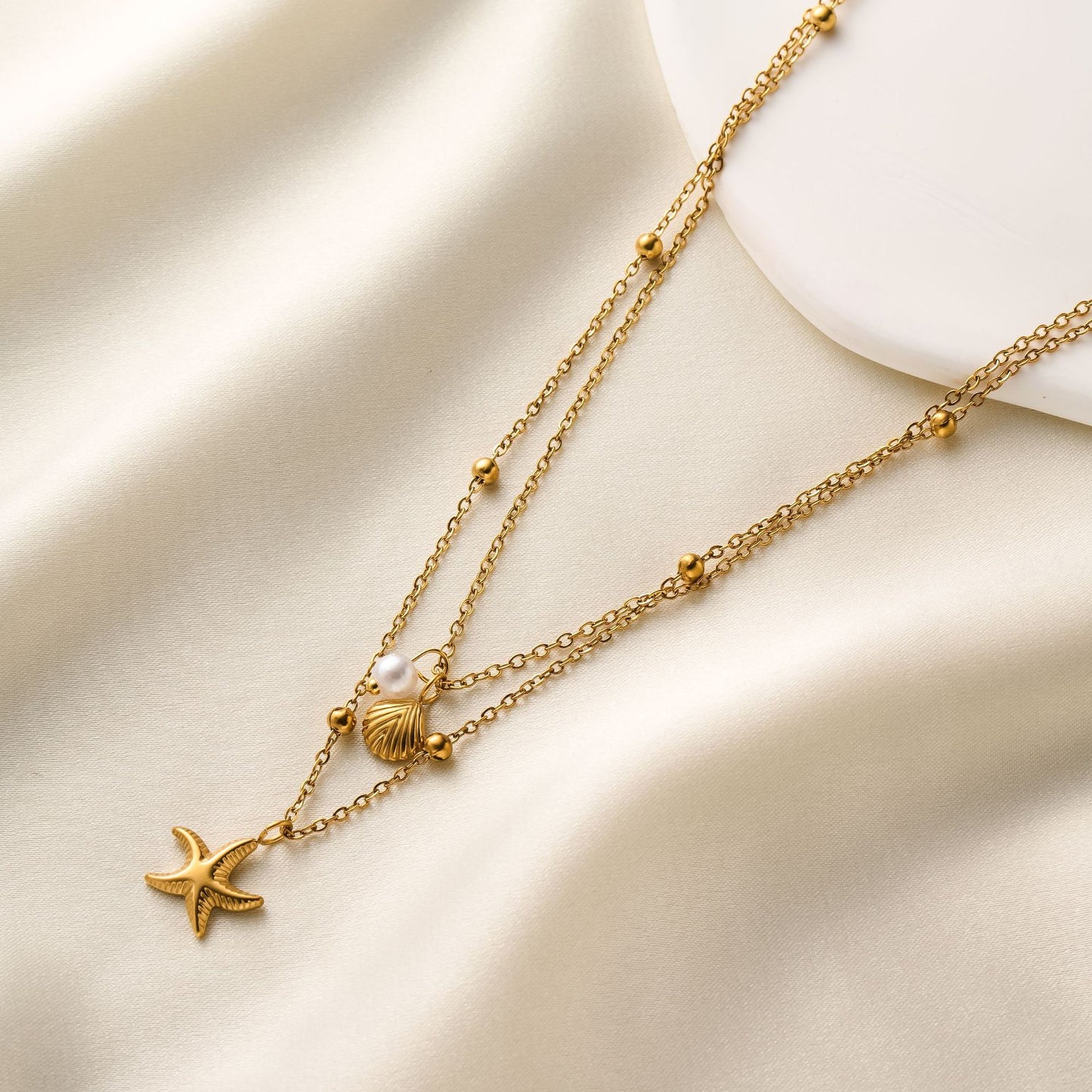 Starfish Shell Layered Necklace