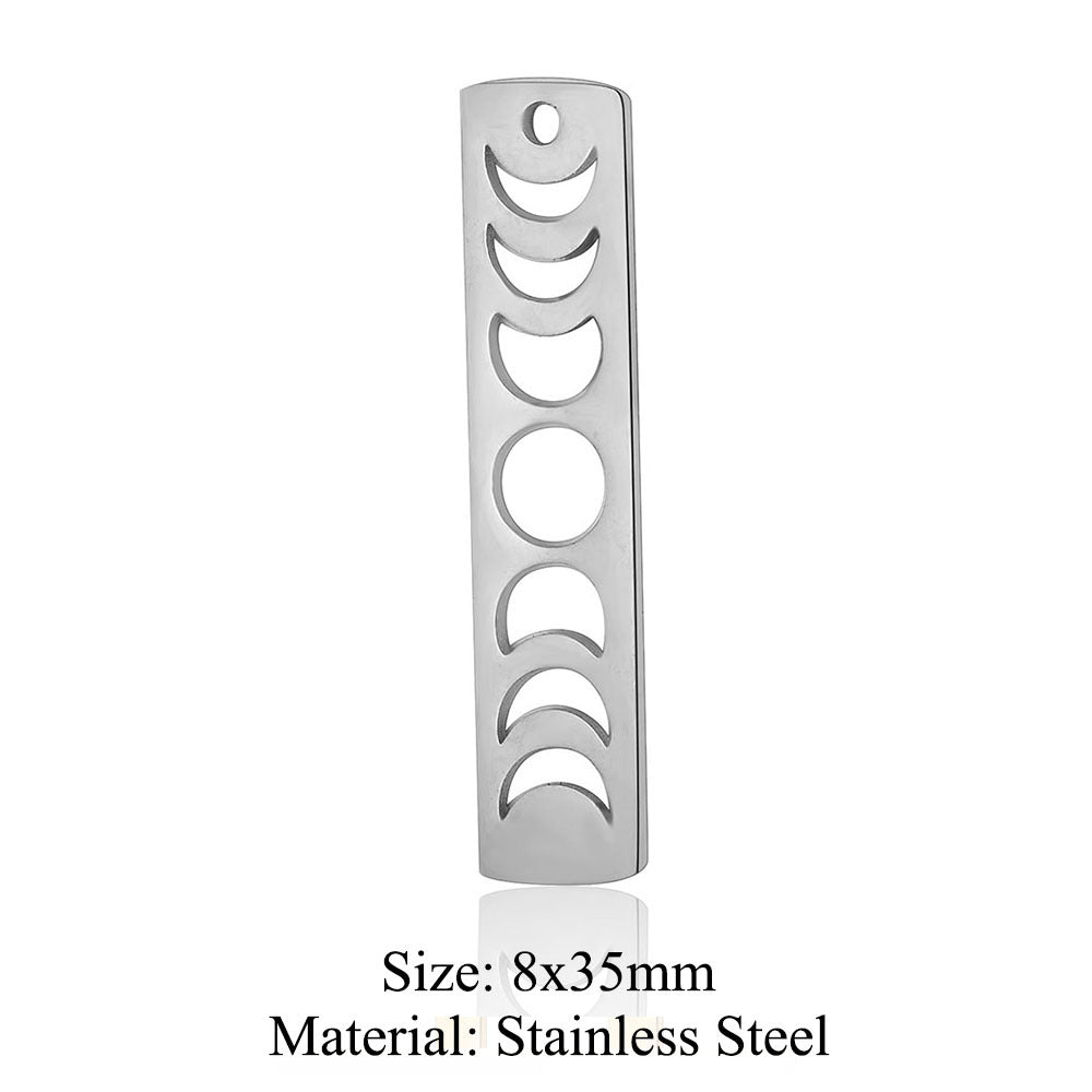 Colgante de acero de titanio con forma geométrica, 5 unidades por bolsa 