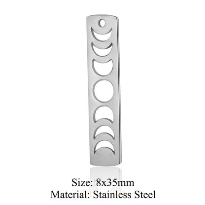 Colgante de acero de titanio con forma geométrica, 5 unidades por bolsa 