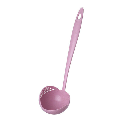 Cuchara de paja de trigo, cuchara de plástico con mango largo 