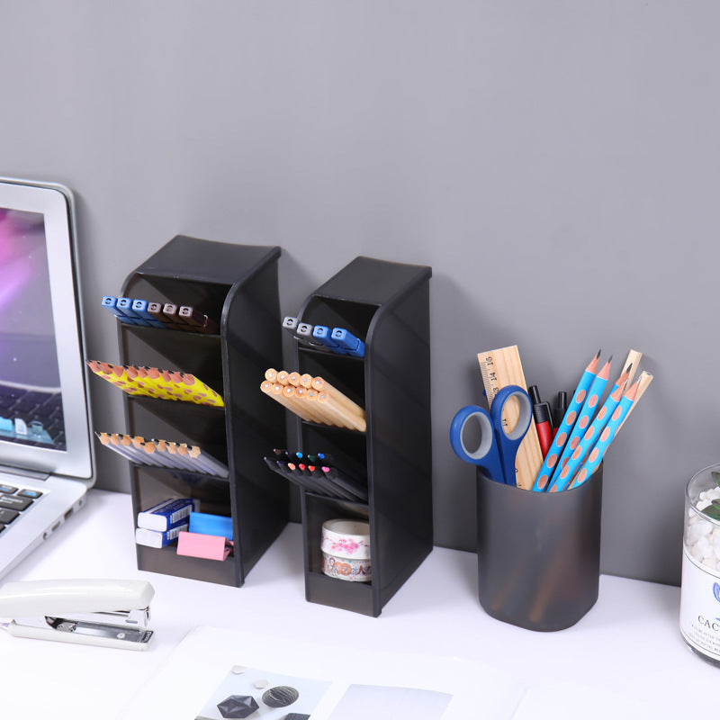 Slanted Multi-Compartment Pen Holder