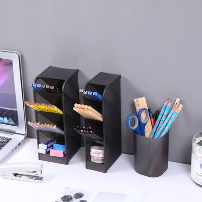 Slanted Multi-Compartment Pen Holder
