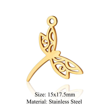 Colgante de acero de titanio con forma de elefante, lobo, tortuga, león y oso, 5 unidades por bolsa 