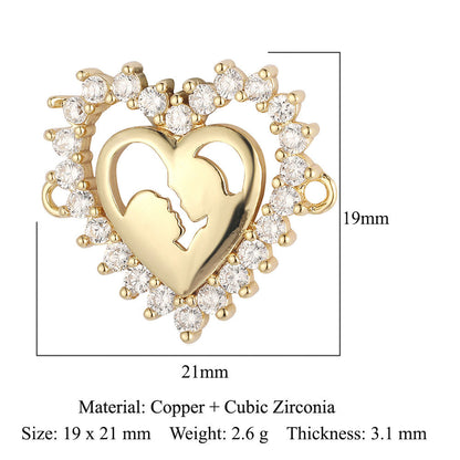 Bead butterfly copper zircon double hole accessories family pendant