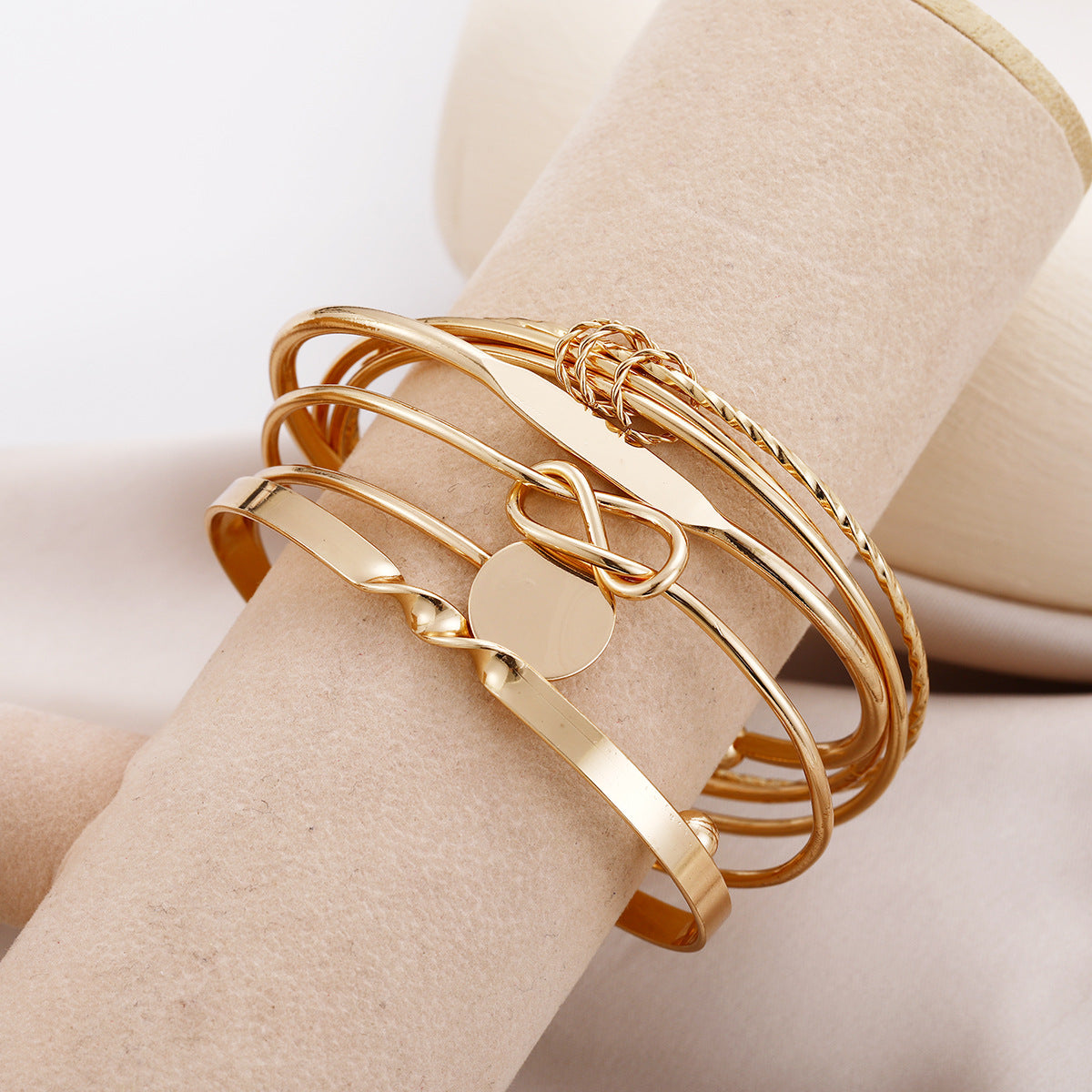 Geometric Knot Bracelet Set (5-Piece)