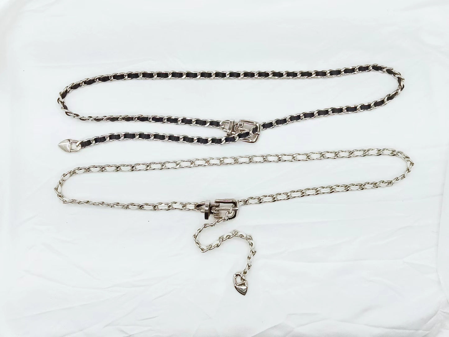 Punk style metal chain belt