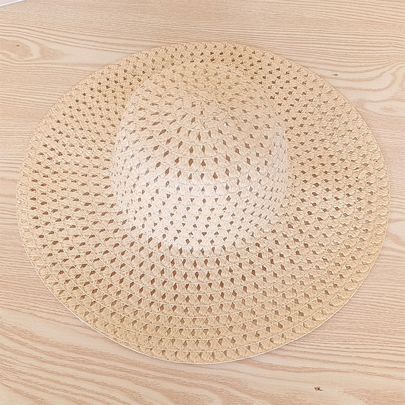 Fashion Hollow Wide Brim Women Straw Summer Woven Beach UV Outdoor Hat