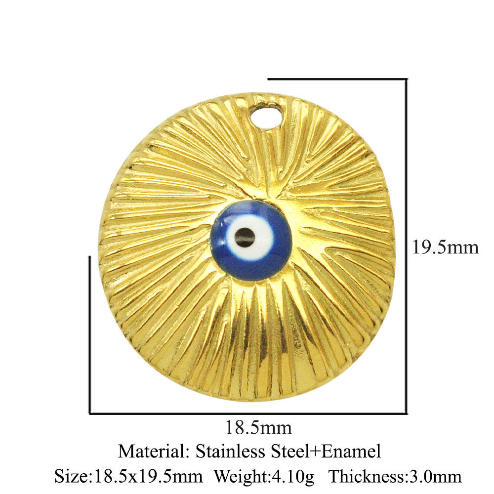 3 pcs/bag stainless steel round eye pendant