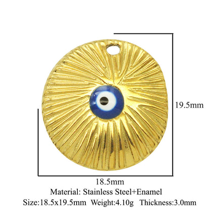 3 pcs/bag stainless steel round eye pendant