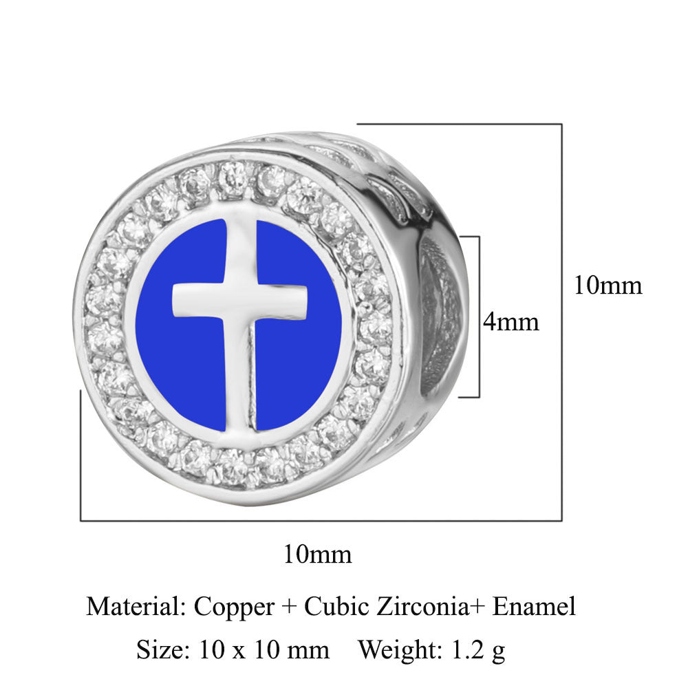 Cross Bergamot Copper Zircon Beads Spacer Beads