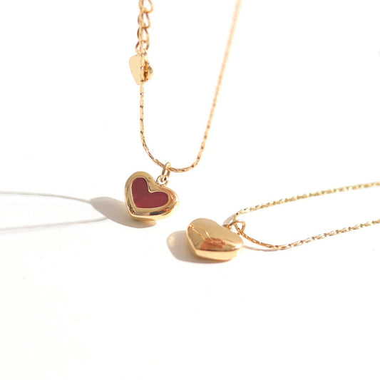 Peach Heart Love Pendant Titanium Steel Collarbone Necklace