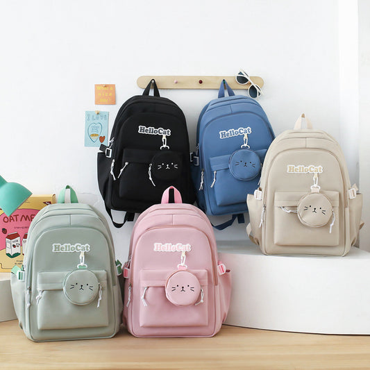 4-piece school bag large capacity computer bag backpack