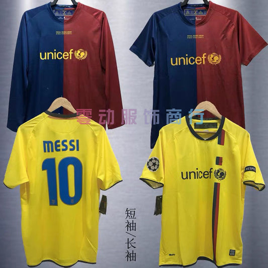 08-09 Barça 10 Messi Eto'o 14 Henry Xavi Iniesta Camiseta retro local/visitante 