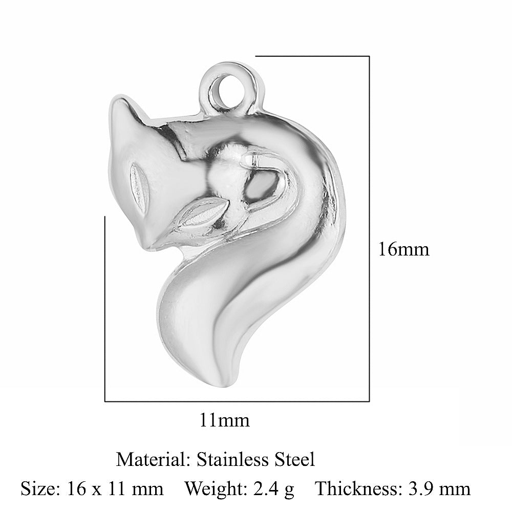 5 pcs/pack Butterfly Fox Snake Stainless Steel Pendant