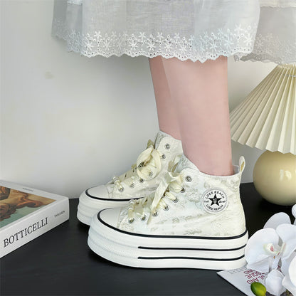 Chinese style thick-soled casual height-increasing sneakers