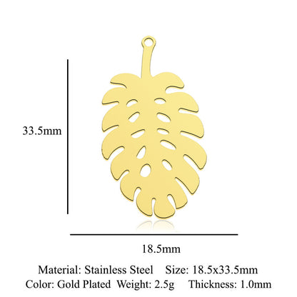 5 pcs/bag leaf maple leaf titanium steel pendant