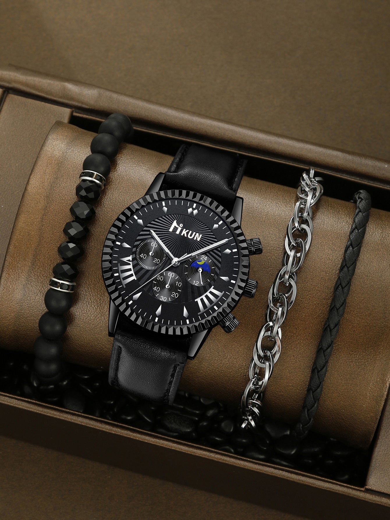 Watch Personalized Alloy Beaded Bracelet Set