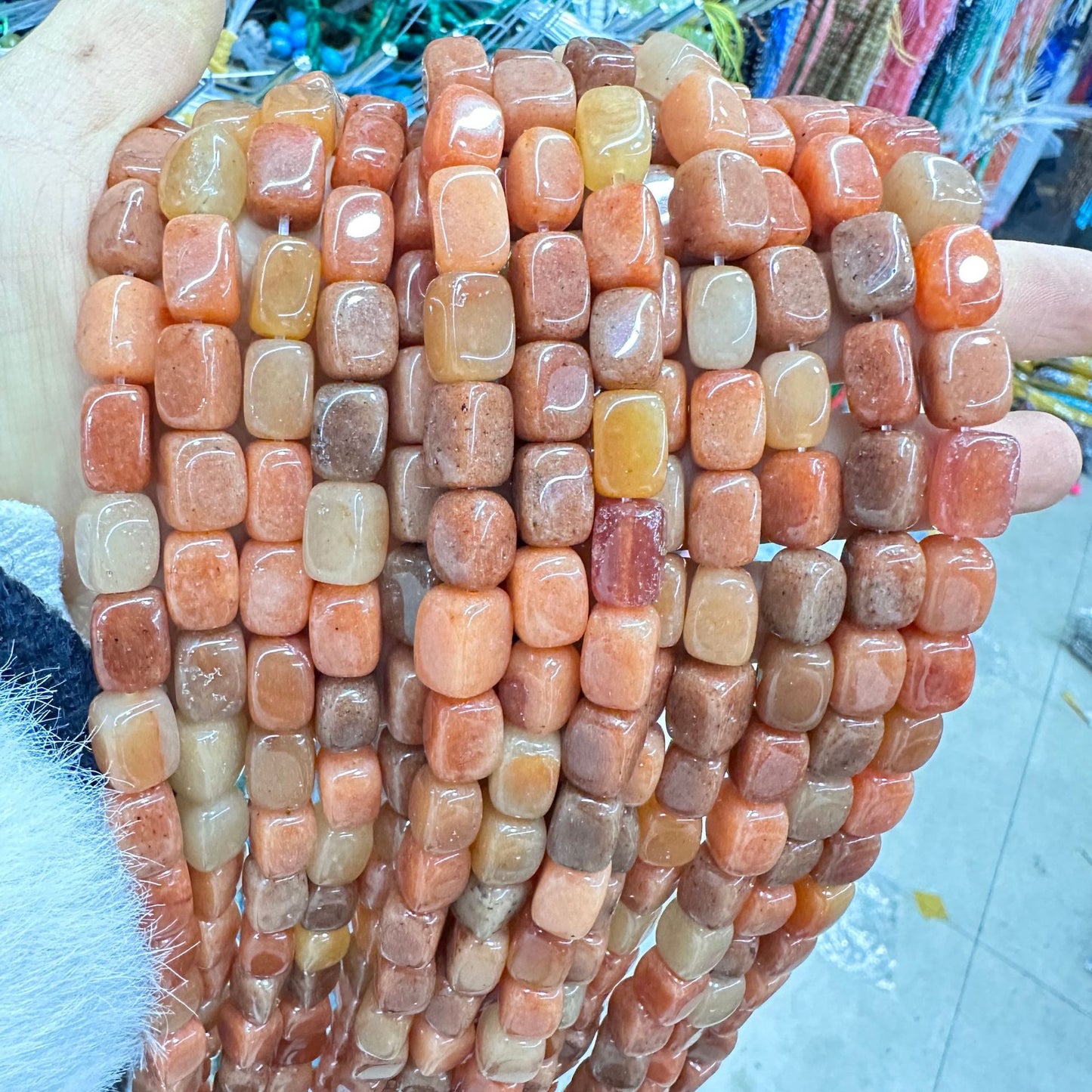 8*12mm natural stone lapis lazuli agate rounded square beads