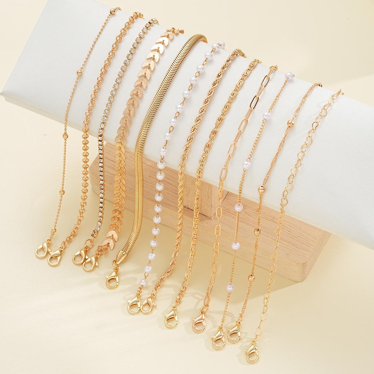 12-Piece Alloy Bracelet Set