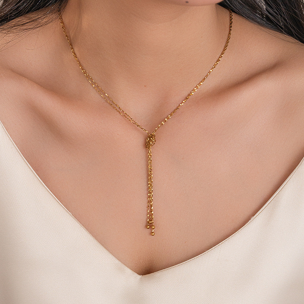 Titanium Steel Multi-layer Knot Necklace