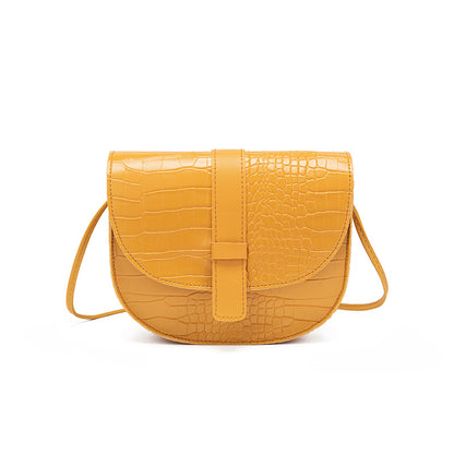 Crocodile pattern saddle bag women's bag new