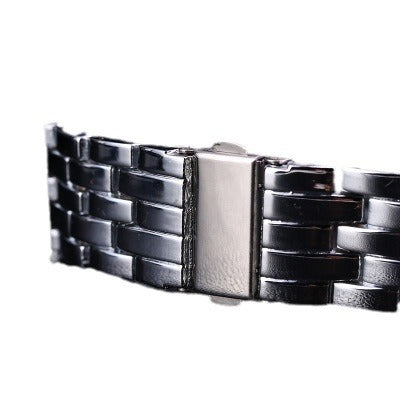 Geneva Fully Diamond-Set Steel Band Watch