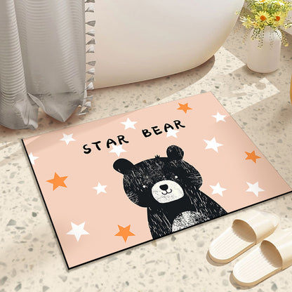 Cartoon diatomaceous earth bath mat