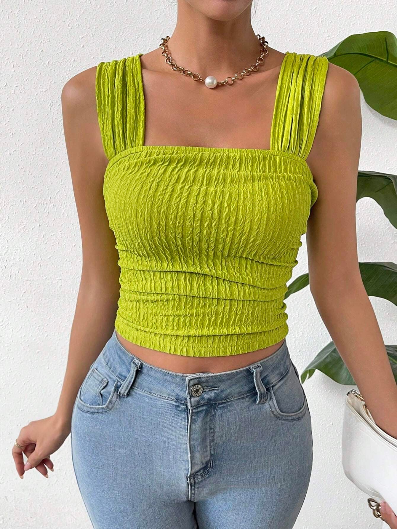 Square Neck Strap Vest Top