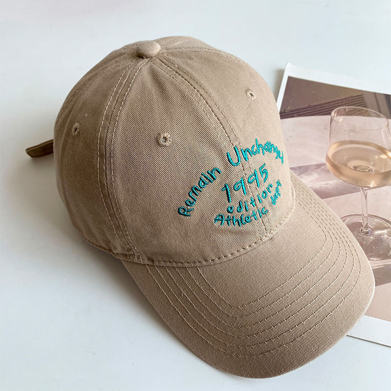 Embroidered Wide-Brim Baseball Cap